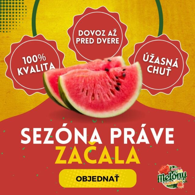 ROZVOZ NAJSLADŠÍCH MELÓNOV PRÁVE ZAČAL ✅ OBJEDNAJTE ONLINE, Z POHODLIA DOMOVA 🍉

VIDÍTE NAŠE AUTO? 🚗 Ak začujete našu znelku a vidíte naše autá, tak stačí aby ste vyšli na ulicu, zamávali na nášho vodiča, ktorý vám s radosťou odváži a nacení vybraný melón.